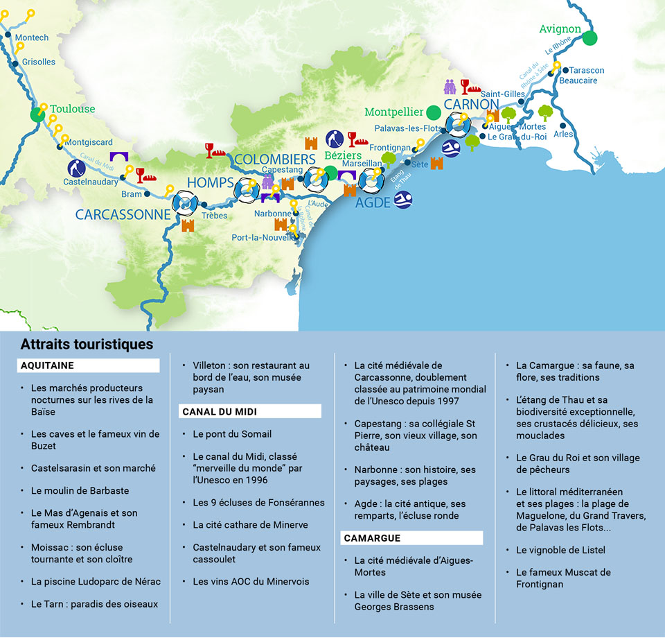 Carte Canal du Midi